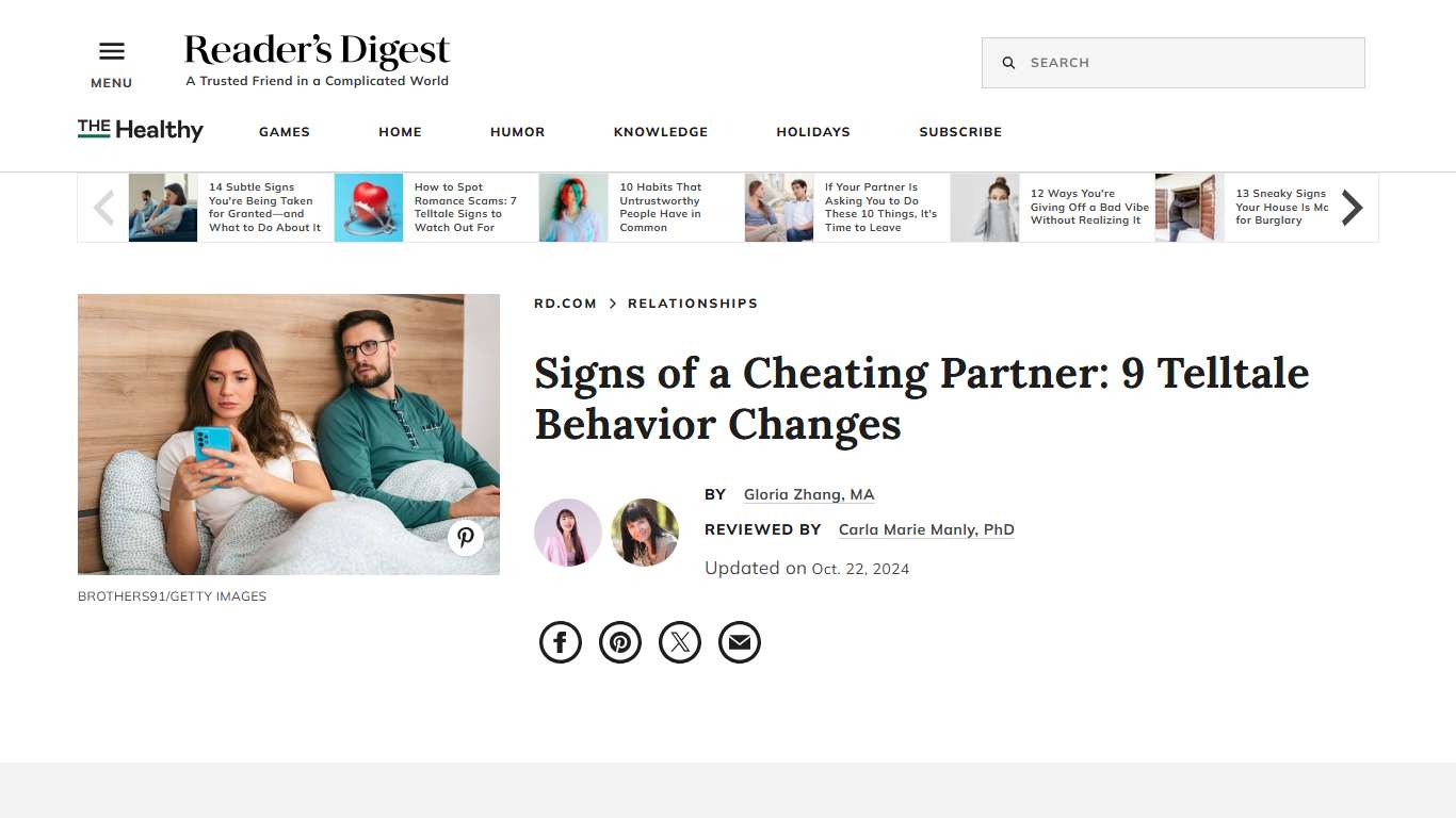 9 Signs of Cheating, According to Relationship Experts