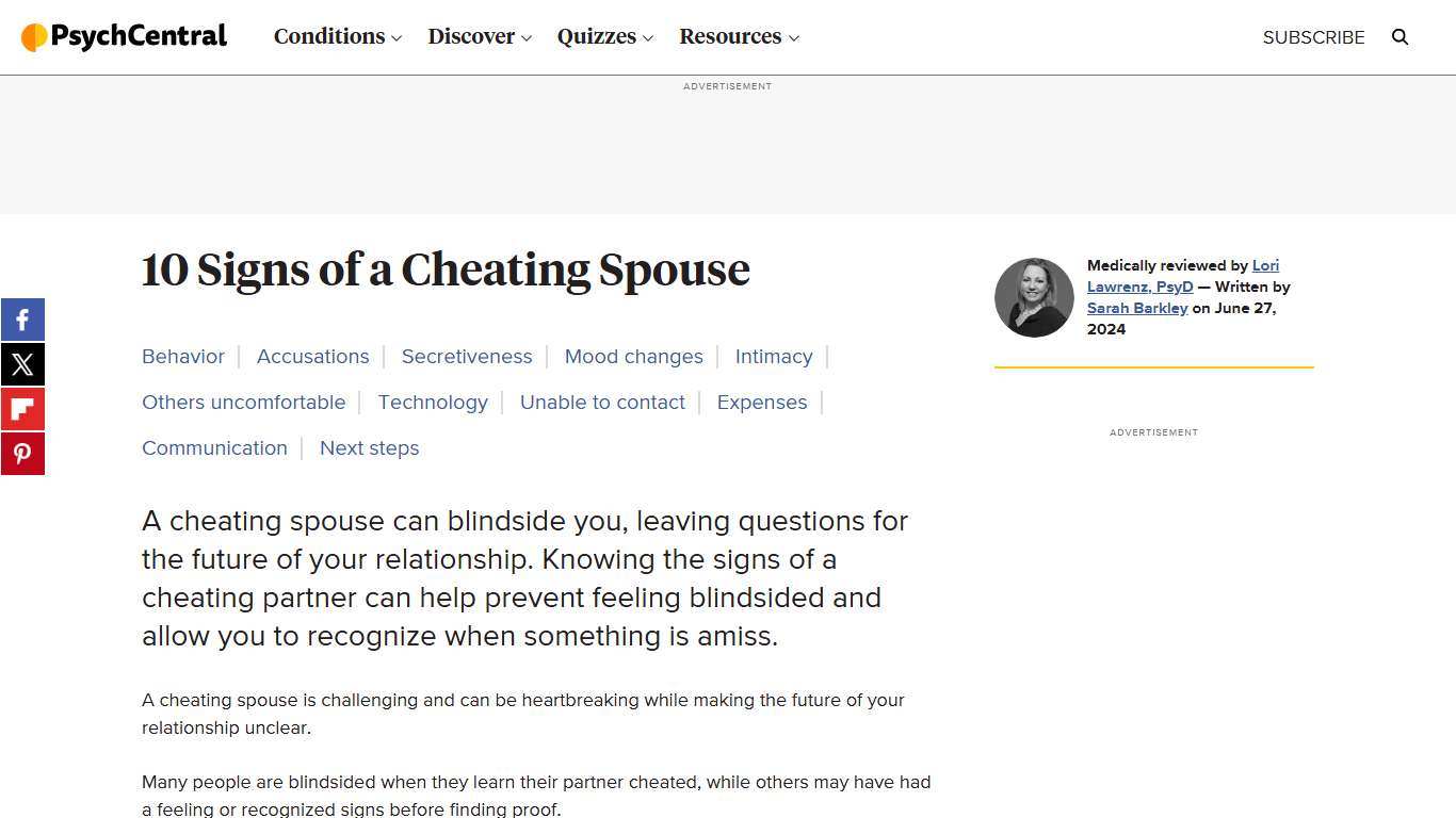 10 Signs Your Wife May Be Cheating
