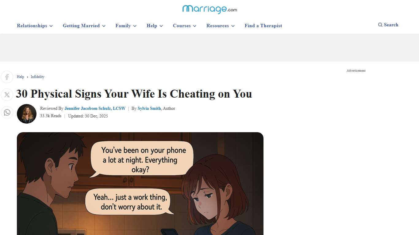 30 Physical Signs Your Wife Is Cheating on You